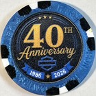 Harley Davidson Wide Poker Chip From Bumpus Hd 40 Anniversary Memphis  Tennessee