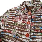 Vintage Lifestyle Womens Textured Jacket Size L Abstract Print Button Front Boho