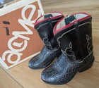 Vintage Acme Cowboy Boots Leather 1960s Child Boy Sz 5 5 Black Red Print   Box