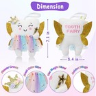 Tooth Fairy Pillow With Shiny Wings Embroidered Doll Pocket Crystal Velvet White