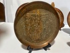 Lot Of 5 Vintage Persian Hand Hammered Copper Wall Plates Trays Middle Eastern