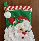 Finished Felt Stocking Bucilla    jolly St  Nick     Handmade Fully Lined