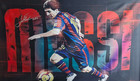 Messi Fcb Barcelona Flag  Hand Signed With Coa Memorabilia New