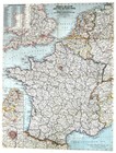 1960-6 June Vintage Map France Belgium Netherlands National Geographic  592 