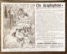 Graphophone Columbia Phonograph Co  Old 1898 Victorian Talking Machine Print Ad