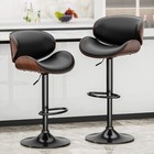 Set Of 2 Bar Stools Pu Bar Chair Adjustable Height Kitchen Dining Chairs Usa