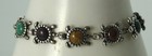 Adorable Sterling Relios Carolyn Pollack Cabochon Gemstone Turtle Link Bracelet