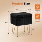 Gianna Square Ottoman With Table Top  Comfortable Footrest Black