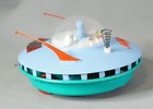 Vintage Poland Palart Space Ship Toy Flying Saucer Meteor Tin Plastic Box Works