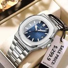 Men Quartz Luxury Watch Business Waterproof Luminous Date Stainless Steel Square