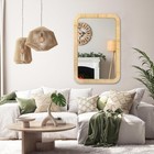 Rattan Mirror  30   X 20  Rectangle Boho Bathroom Mirror decorative Wall Nursery