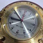 Vintage Seahouse Company Nautical Ship s Clock Porthole Brass Wood Wall Clock