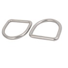 60mmx57mmx8mm 304 Stainless Steel Thickening Welded D Ring Silver Tone 2pcs