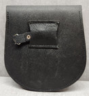 Black Leather Kilt Pouch With Celtic Knot Design     Renaissance Medieval Larp Bag