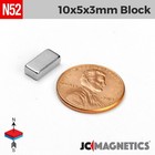 10mm X 5mm X 3mm N52 Rare Earth Neodymium Magnet Blocks 10x5x3mm
