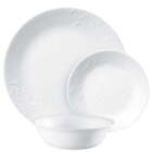Corelle Madeline Embossed  12 Piece  White  Dinnerware Set