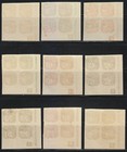 Bohemia   Moravia 1939 Mnh Mi 42-50 Sc P1-p9 Blocks With Plate Numbers  Rare   