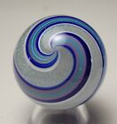  1 63  Contemporary Glass Marble  Blue Glow In The Dark Dichroic  Toseland Glass