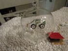 Vintage 3 25  Hand Blown Glass Christmas Ornament  Clear W Car Inside Ball Hp