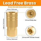 1 4 Inch Brass Female Industrial Coupler  1 4   Npt Air Hose Fittings  Quick    
