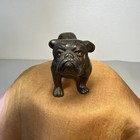 Vtg 1920-40 Male Bull Dog Cast Bronze Figurine Paper Weight Statue Solid Metal