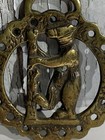 Vintage Bear Horse Brass Medallion Cottagecore