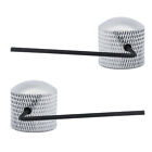 Set Of 2   4pcs Guitar Bass Metal Dome Knobs Tone Volume T v Speed Control Knobs