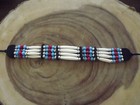 Native American Indian Turquoise Red Beads Buffalo Bone Choker Necklace Apache 