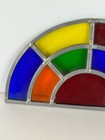Vtg Color Wheel Sun Catcher Stained Glass Lead 10   Suncatcher Hanging Half Moon