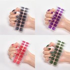8 Sheets Semi Cured Nail Polish Strips Glitter Gel Nail Stickers For Nail Art 