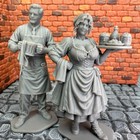 Bartender   Tavern Maid Set Toy Soldier Civilians 3d 1 32 Scale World Figures