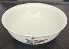 Vintage Japanese Porcelain Floral Serving Bowl Hand Painted White Blue Red 8 