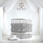 4 Pc Crib Nursery Round Bedding Set 300 Tc 100  Cotton - Silver Gray  Standard