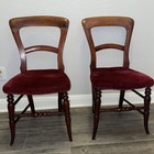 Antique Round Back Victorian Balloon Parlor Dining Chairs Set 2