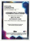 2023 Bowman s Best Rc Auto Michael Arroyo  b23-ma  Mariners  Rookie  Autograph 