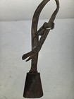 Antique Primitive Cow Bell Leather Strap Vintage Metal