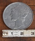Vintage 1916 Mercury Dime Novelty Large Oversize Coin 3  Desk Paperweight