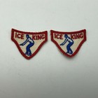 Ice King Patches Skating Pretty Cool Vintage Lot Of 2 Small Coat Or Hat Patch