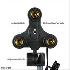 Britek 4 Socket 400w Max Light Fixture  4 Switch  Umbrella Hole For Photo Studio