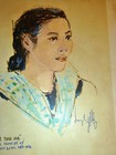 Female Comrade  Ben Tre - Vietnam War Pastel Art - Viet Cong - Nlf - Vc -  1965