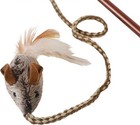 Ourpet s Play-n-squeak Teathered   Feathered Play Wand 1-pack  Multi-color
