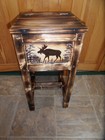 Moose Rustic Endtable  Side Table Nightstand Solid Wood  Handmade Handpainted