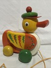 Vintage Walter Wooden Pull-along Duck Toy Made In Germany Rare