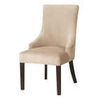 Luxury Dining Chair Cover With Full Coverage In Beige Silver Fox Velvet