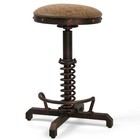 American Antique Steampunk Bar Stool 21 65 -25 59  Vintage Farm Pu Leather Seat