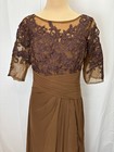 Women s Floral Lace Appliques Half Sleeve Wedding Evening Dress V Neck Sz 10 12