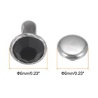 100pcs Crystal Rivets 6mm Rhinestone Rivets Rapid Stud Rivets Black