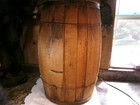 Vintage Primitive Large 21  Wooden Wire Steel Banded Nail Keg Barrel