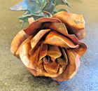 Vintage Brutalist Metal Hand Forged Sculpture  Rose  Flower  19  Tall