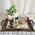 Decorative Mirror Tray Gold 9 5  X 14 9  Vintage Floral Vanity Organizer For Mak